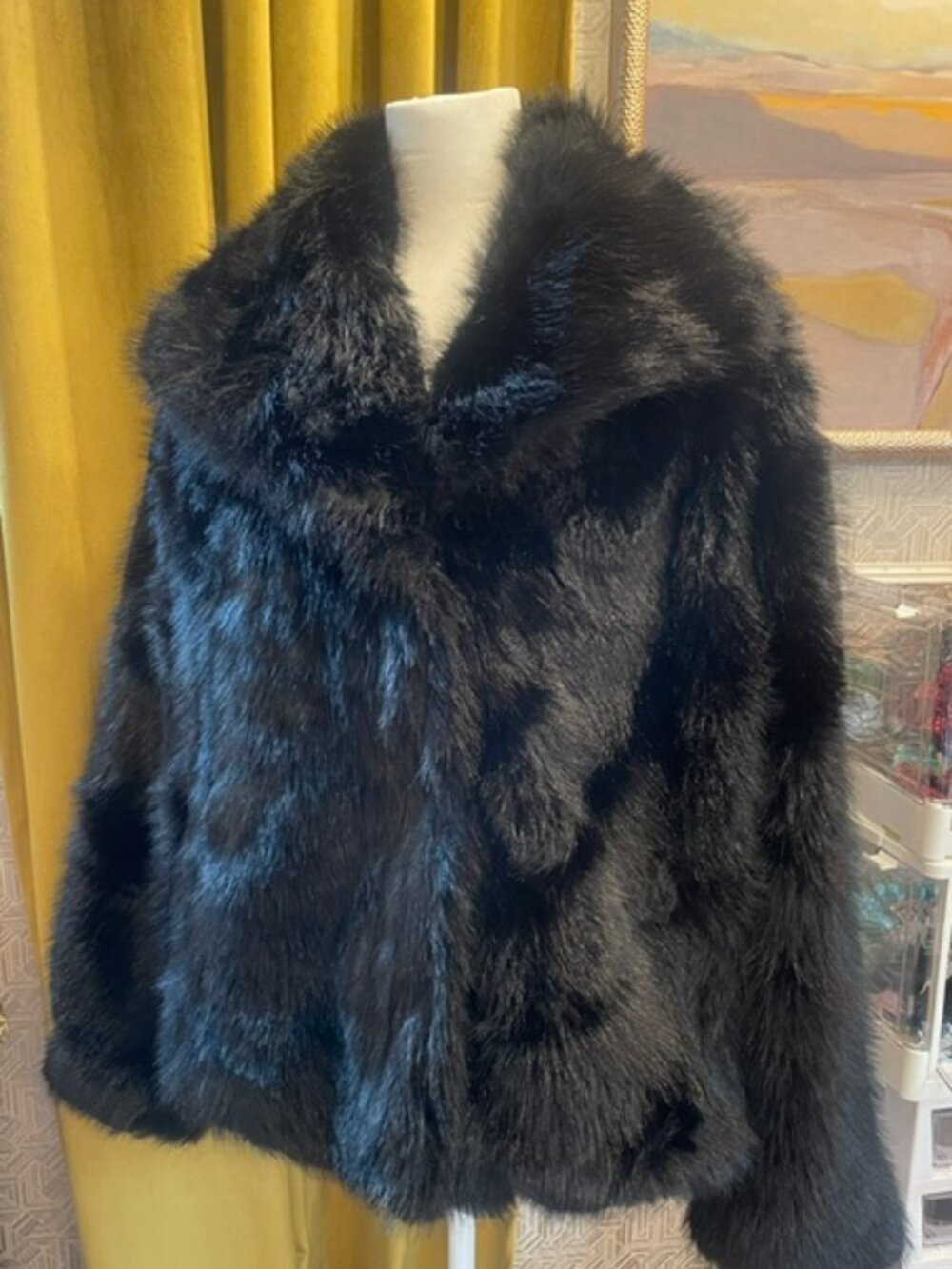 NWT Coalition LA black faux fur coat